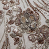 1 Yard Embroidered Tulle Lace Fabric with Incredible Floral Design, 52" Wide