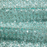 1 Yard Embroidered Tulle Lace Fabric with Sequins, 52" Wide