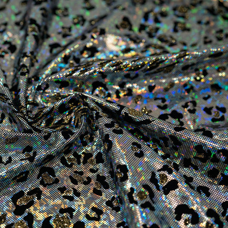 1 Yard Jag City Performance Spandex with Shattered Glass Foil 58/60" Wide