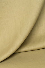 1 Yard Khaki Pure Linen Fabric, Stone Washed 5.5 oz Midweight 54 Inches Wide