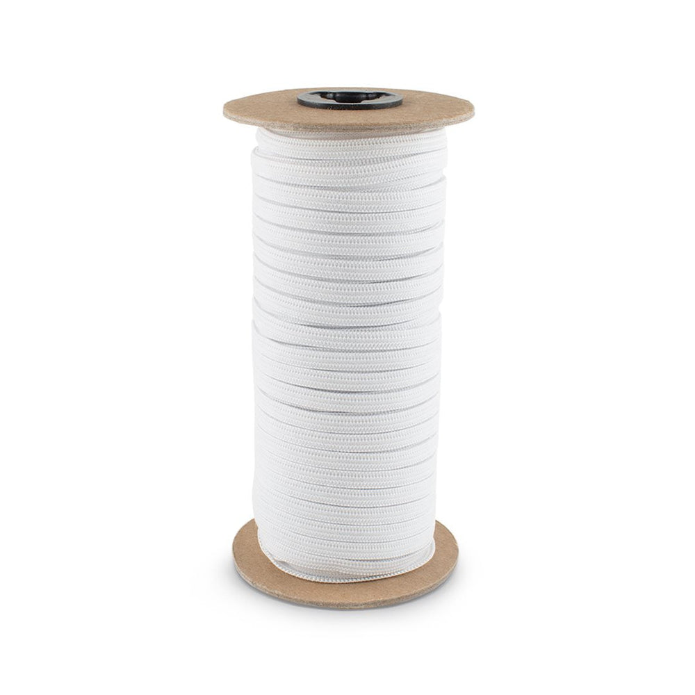 White 1/4" Knitted Elastic 288 Yard Roll, Made in USA for Face Masks, Undergarments, DIY