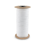 3/8" White Knitted Elastic Band 144 Yard Roll, Polyester Trim for Sewing, Garment Use