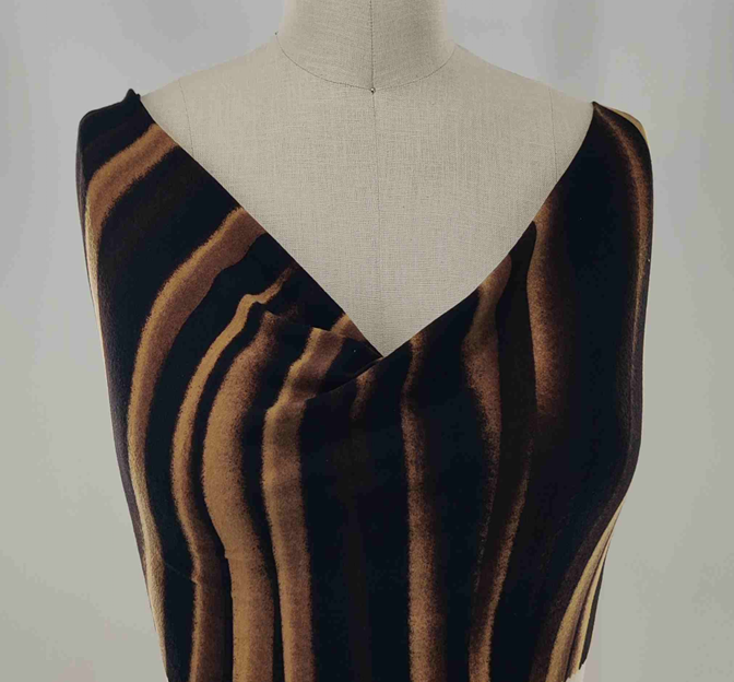 Knit Spandex 1B651 Polyester Spandex Fabric - Black/Mustard Print, 58/60" Width (1 Yard)