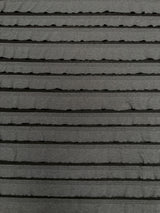 Polyester Spandex Fabric - 2" Ruffles, Grey/Black, Black/Black, 50 To 52 Inches Wide