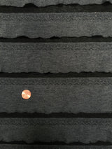 Polyester Spandex Fabric - 2" Ruffles, Grey/Black, Black/Black, 50 To 52 Inches Wide