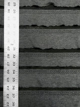 Polyester Spandex Fabric - 2" Ruffles, Grey/Black, Black/Black, 50 To 52 Inches Wide