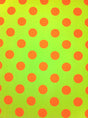 Big Bright Polka Dot Pattern Polyester Spandex Fabric - Neon Lime/Orange, Fuchsia/Navy, Polka Dot, 58"-60" Width