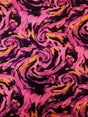 Fantastic Storm Swirl Polyester Spandex Fabric - Hot Pink, Orange Swirl Pattern, 58"-60" Width