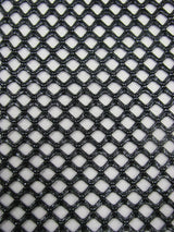 Big Hole 0.5 Inch Diamond Mesh With Shiny Foil Stretch Polyester Spandex Fishnet Fabric - Black/Gold, White/Silver, Black/Silver, 0.5 Inch Diamond Mesh, 58-60" Width