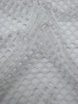 Big Hole 0.5 Inch Diamond Mesh With Shiny Foil Stretch Polyester Spandex Fishnet Fabric - Black/Gold, White/Silver, Black/Silver, 0.5 Inch Diamond Mesh, 58-60" Width