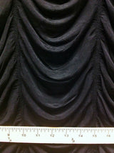 Black Drop Ruche Double Knit Stretch Polyester Spandex Fabric - Black Ruche Texture, 48"-50" Width