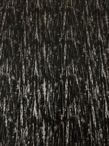 Polyester Spandex Textured Fukuro Fabric - Abstract Foil, Black/Silver, Black/Gold, 52/54" Width