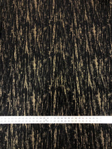 Polyester Spandex Textured Fukuro Fabric - Abstract Foil, Black/Silver, Black/Gold, 52/54" Width