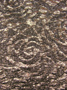 Polyester Spandex Textured Fukuro Embossed Floral Design With Shiny Lurex Fabric - Dark Gold, Dark Silver, Dark Turquoise, Dark Red, 52/54" Width