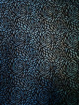 Big Rose Pattern 2 Tone Matte Foil Stretch Velvet Polyester Spandex Fabric - Dark Red, Dark Blue, Big Rose Pattern, 58 To 60 Inches Wide