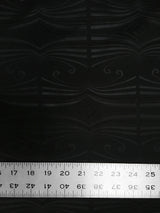 Polyester Textured Spandex Fabric - Matte Foil Abstract Design, Black, Pink, 56" To 58" Width