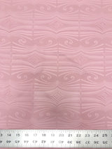 Polyester Textured Spandex Fabric - Matte Foil Abstract Design, Black, Pink, 56" To 58" Width