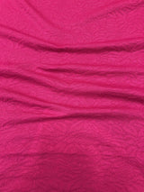 Floral Texture Design Polyester Spandex Fabric - Textured Floral, 60" Width