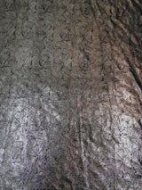 Polyester Spandex Velvet Fabric - Foil Abstract Design, Dark Gold, Dark Silver, 58" To 60" Width