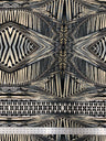 Abstract Rhomboid Design Polyester Spandex Fabric - Rust, Grey, 58-60" Width