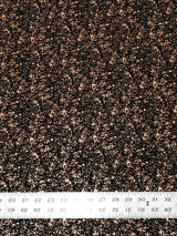 Small Rib Textured Fukuro Polyester Spandex Fabric - Small Dots Shiny Foil, Copper, Silver, 58" Width