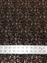 Small Rib Textured Fukuro Polyester Spandex Fabric - Small Dots Shiny Foil, Copper, Silver, 58" Width