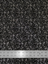 Small Rib Textured Fukuro Polyester Spandex Fabric - Small Dots Shiny Foil, Copper, Silver, 58" Width