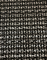 Big Letter Design Polyester Spandex Fabric - Dull Matte Black/Silver Foil, White, Black, Blue, 58" To 60" Width
