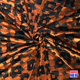 Brush Squares Design Burnout Velvet Stretch Fabric - Rust/Sage, See Thru, 58"/60" Width
