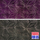 Diagonal Pattern Glitter Design Stretch On Burnout Velvet Fabric - Black, Plum, Diagonal Linear Pattern, 58/60" Wide