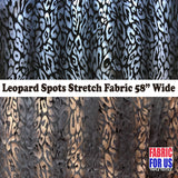Leopard Spots In Waves Polyester Stretch Fabric - Black/Silver, Black/Copper, Leopard Spots Pattern, 58" Width