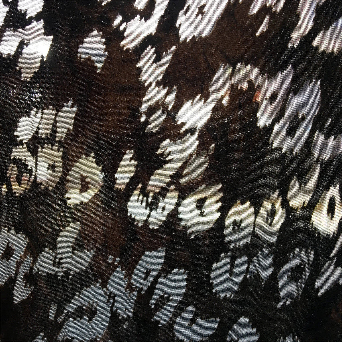 Leopard Spots Burnout Velvet Stretch Fabric - Purple/Brown Leopard Print, 58" Width