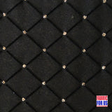 Flocking Mesh Stretch Glitter Fabric - Black Diamonds, 64" Wide
