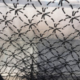 Flocking Mesh Stretch Sequin Fabric - Brown/Gold, Black/Silver, 64" Width