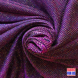 Glitter Enchanted All Over Plum Stretch Fabric - Multi-Colored Glitter, Plum, 60" Width