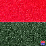 Glitter Enchanted All Over Stretch Fabric - Hunter Green/Red, 60" Width