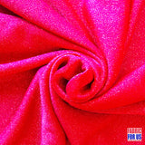 Glitter Enchanted All Over Stretch Fabric - Hunter Green/Red, 60" Width