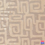 Greek Key Burnout Velvet Pre-Classic Polyester Spandex Fabric - Burgundy/Beige Greek Key Pattern, 58"/60" Width