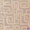 Greek Key Burnout Velvet Pre-Classic Polyester Spandex Fabric - Burgundy/Beige Greek Key Pattern, 58"/60" Width