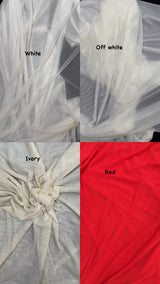 Power Mesh Nylon Spandex Fabric - Ivory Sheer Mesh, 60" Width (1 Yard)