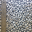 Leopard Reflective Stretch Nylon Spandex Fabric - Leopard Spot Design, Black, 58/60" Width