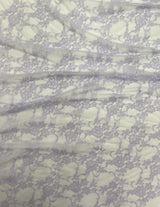Lavender Stretch Lace Nylon Spandex Fabric - Shimmery Floral Lace, Lavender, 58/60" Width (1 Yard)