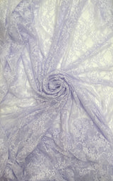 Lavender Stretch Lace Nylon Spandex Fabric - Shimmery Floral Lace, Lavender, 58/60" Width (1 Yard)
