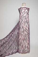 1 Yard Tulle Lace Fabric Embroidered with Sequins and Stylish Design, 52" Wide