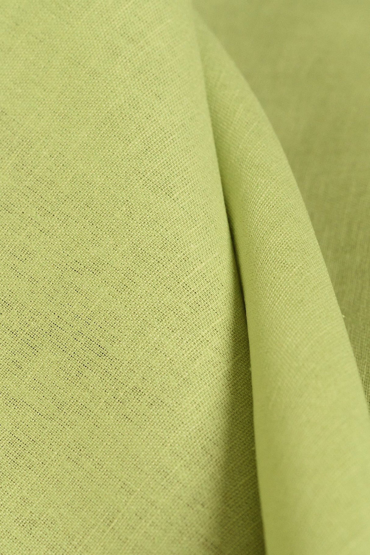 1 Yard Lime Green Linen Silk Fabric, Lightweight Woven Textile 54 Inches Wide