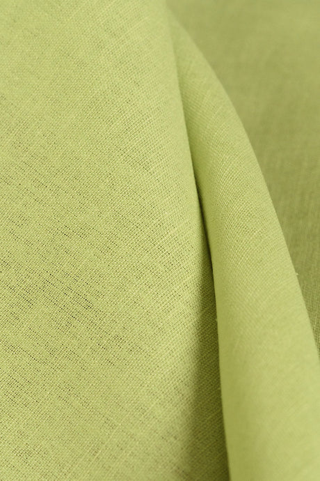 1 Yard Lime Linen Silk Fabric 54" Wide Midweight Woven Blend for Apparel & Decor