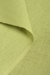 1 Yard Lime Linen Silk Fabric 54" Wide Midweight Woven Blend for Apparel & Decor