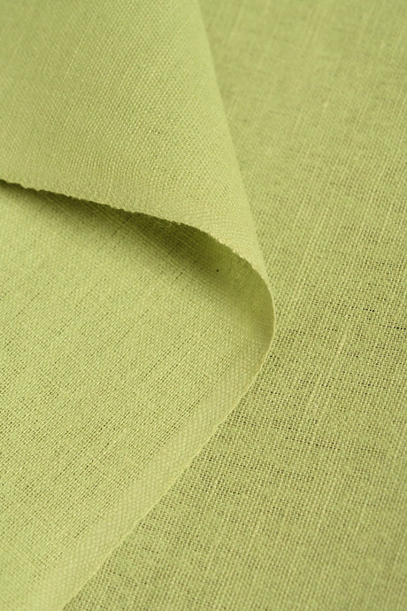 1 Yard Lime Linen Silk Fabric 54" Wide Midweight Woven Blend for Apparel & Decor