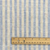 1 Yard Aqua Indigo Yellow Lithuanian Jacquard Linen Soft Durable Craft Fabric 65" Width