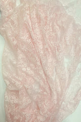 Stretch Lace Nylon Spandex Fabric - Lt. Pink, Shimmery Floral Lace, 58/60" Width